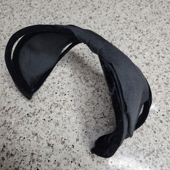 VTG MCM Wired Velvet Bow Headband Formal Crown Hat Headpiece 50s 60s Elegant - Picture 9 of 14